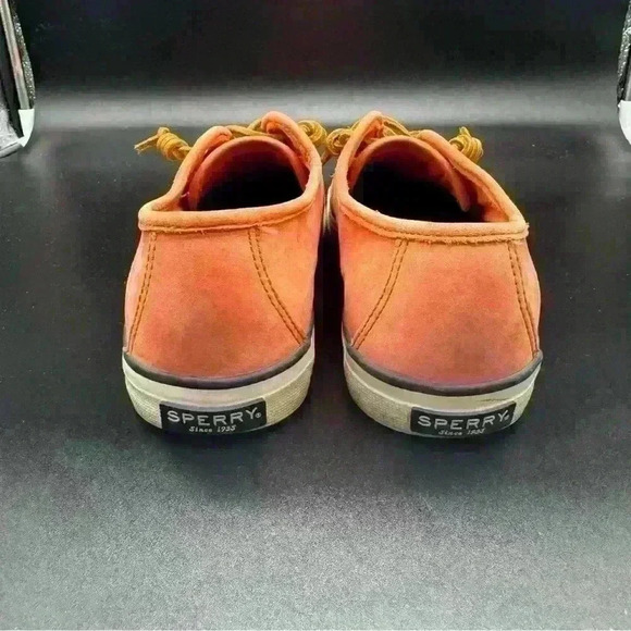 Orange/peach Sperry full leather/nubuck upper Crest Vibe sneaker size 9M - Picture 4 of 7